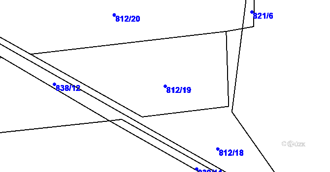 Parcela st. 812/19 v KÚ Postřekov, Katastrální mapa