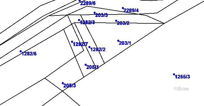 Parcela st. 205/4 v KÚ Postřekov, Katastrální mapa