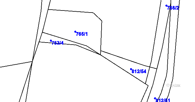 Parcela st. 812/72 v KÚ Postřekov, Katastrální mapa