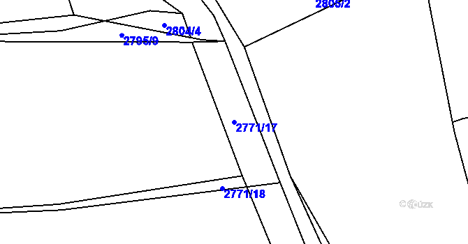 Parcela st. 2771/17 v KÚ Postřekov, Katastrální mapa