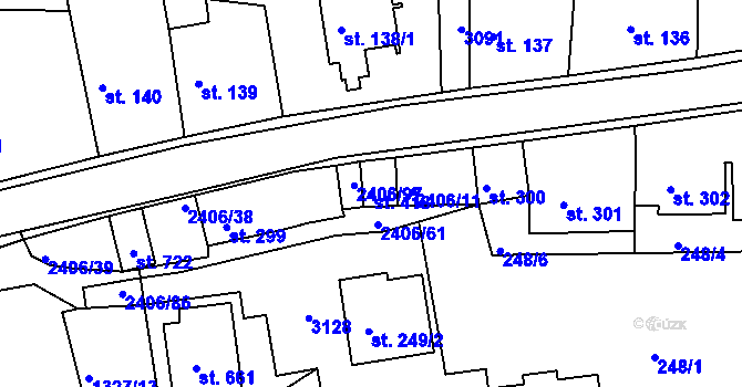 Parcela st. 418 v KÚ Postřekov, Katastrální mapa