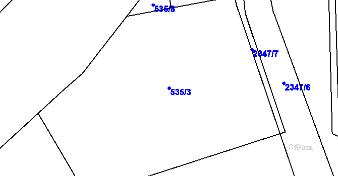Parcela st. 535/3 v KÚ Postřekov, Katastrální mapa