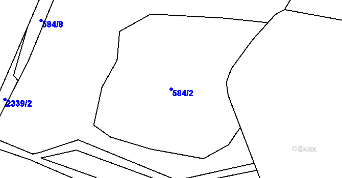 Parcela st. 584/2 v KÚ Postřekov, Katastrální mapa