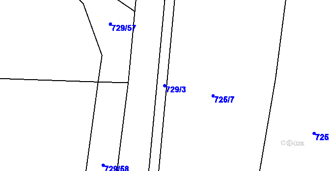 Parcela st. 729/3 v KÚ Postřekov, Katastrální mapa