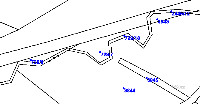 Parcela st. 729/7 v KÚ Postřekov, Katastrální mapa
