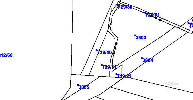Parcela st. 729/10 v KÚ Postřekov, Katastrální mapa