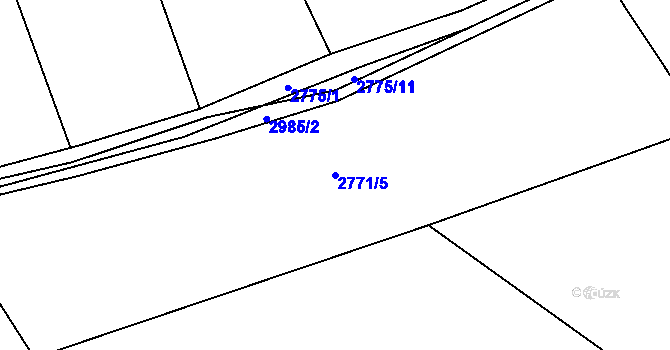 Parcela st. 2771/5 v KÚ Postřekov, Katastrální mapa
