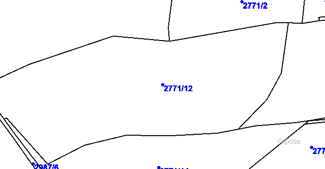 Parcela st. 2771/12 v KÚ Postřekov, Katastrální mapa