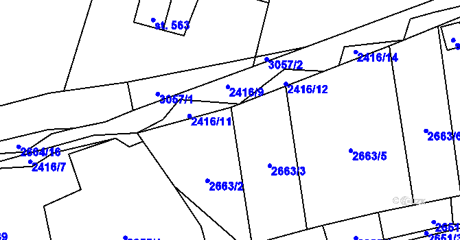 Parcela st. 2663/15 v KÚ Postřekov, Katastrální mapa