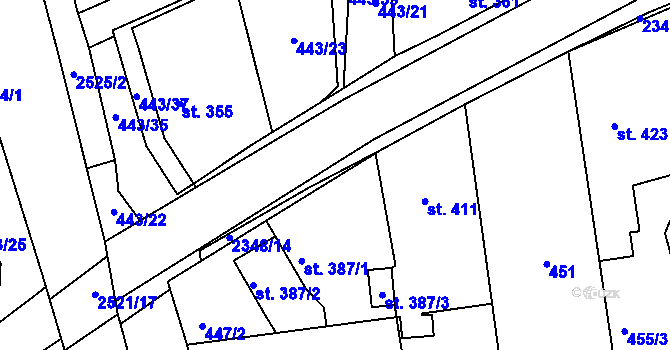 Parcela st. 2348/15 v KÚ Postřekov, Katastrální mapa