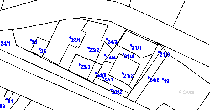 Parcela st. 24/4 v KÚ Postřelmov, Katastrální mapa