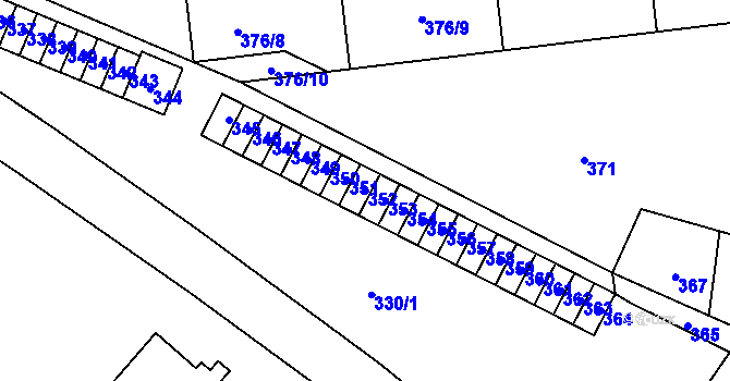 Parcela st. 352 v KÚ Postřelmov, Katastrální mapa