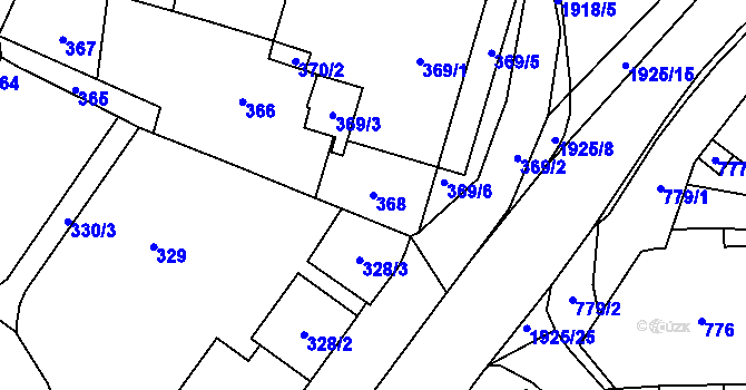 Parcela st. 368 v KÚ Postřelmov, Katastrální mapa