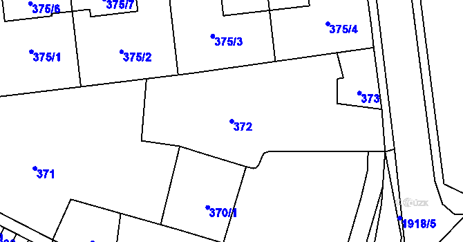 Parcela st. 372 v KÚ Postřelmov, Katastrální mapa