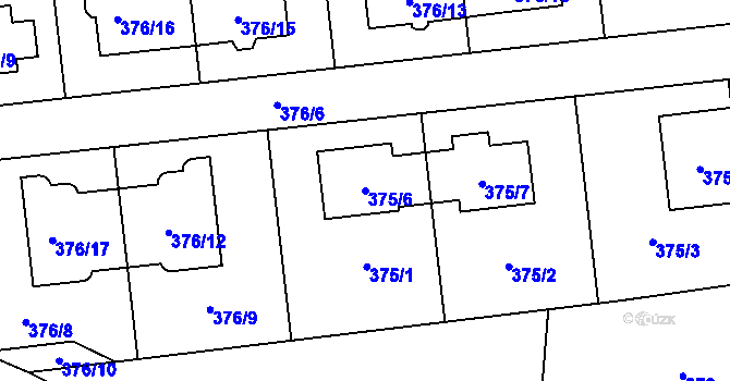 Parcela st. 375/6 v KÚ Postřelmov, Katastrální mapa