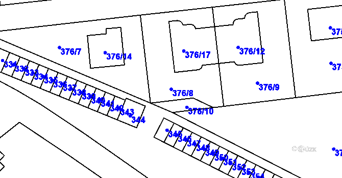 Parcela st. 376/8 v KÚ Postřelmov, Katastrální mapa