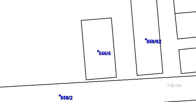 Parcela st. 556/5 v KÚ Postřelmov, Katastrální mapa