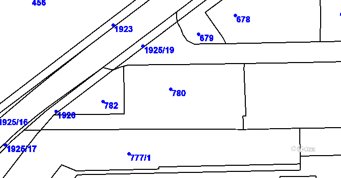 Parcela st. 780 v KÚ Postřelmov, Katastrální mapa