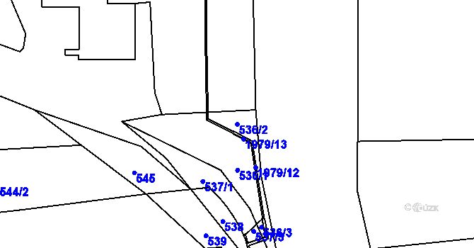 Parcela st. 536/2 v KÚ Postřelmov, Katastrální mapa