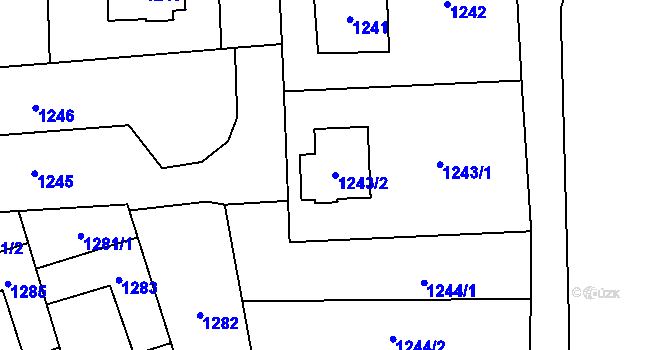 Parcela st. 1243/2 v KÚ Postřelmov, Katastrální mapa