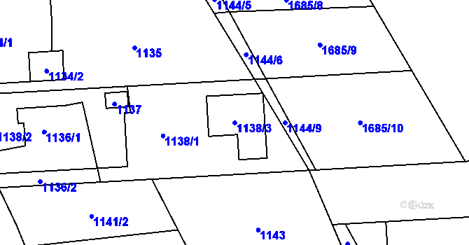 Parcela st. 1138/3 v KÚ Postřelmov, Katastrální mapa