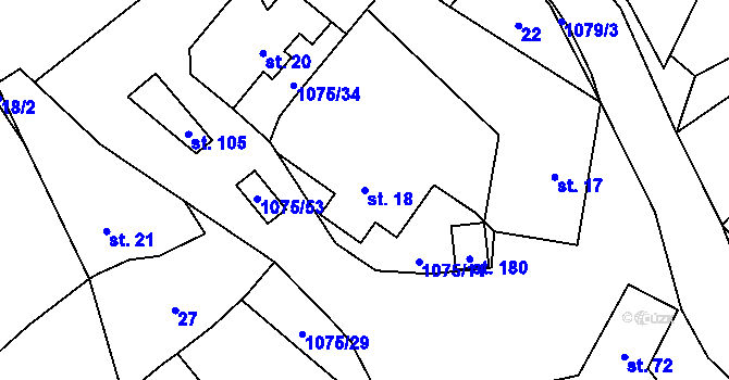Parcela st. 18 v KÚ Postřelmůvek, Katastrální mapa