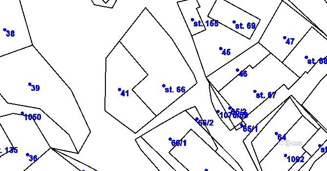 Parcela st. 66 v KÚ Postřelmůvek, Katastrální mapa