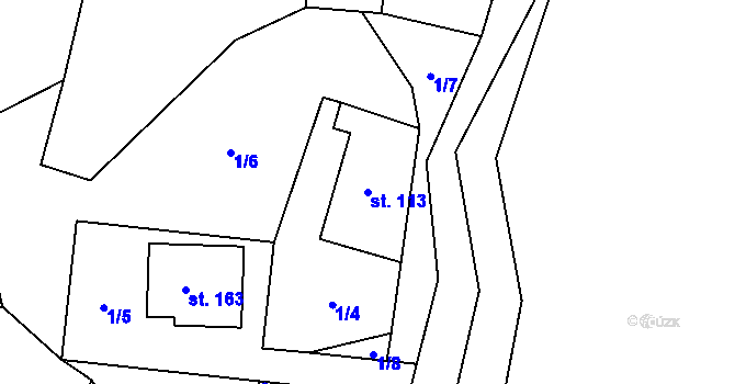 Parcela st. 113 v KÚ Postřelmůvek, Katastrální mapa