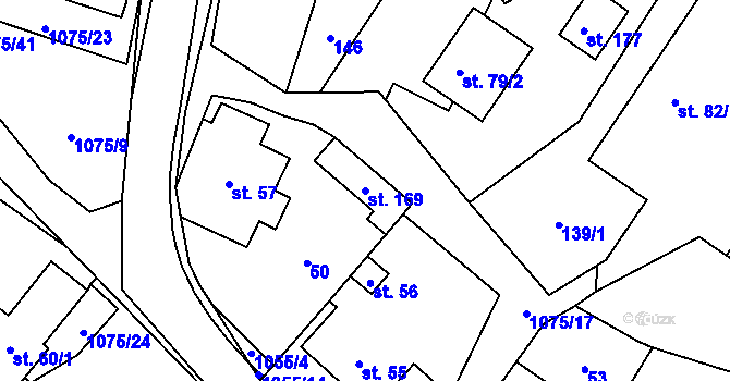 Parcela st. 169 v KÚ Postřelmůvek, Katastrální mapa