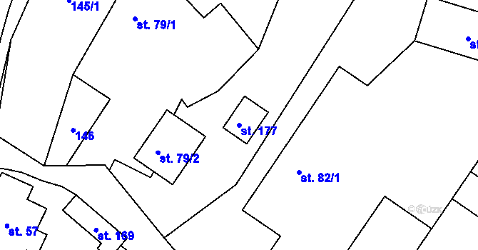 Parcela st. 177 v KÚ Postřelmůvek, Katastrální mapa