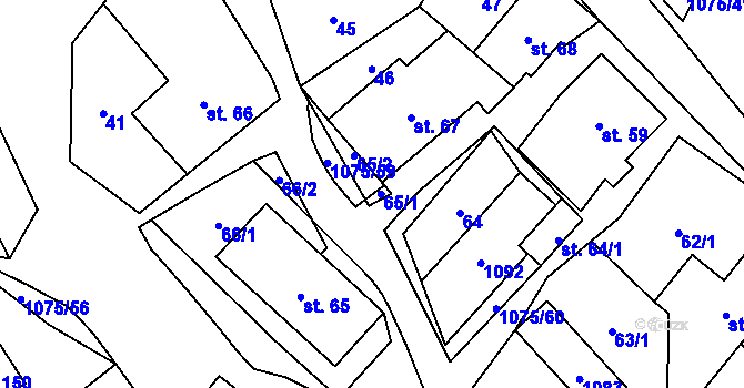 Parcela st. 65 v KÚ Postřelmůvek, Katastrální mapa