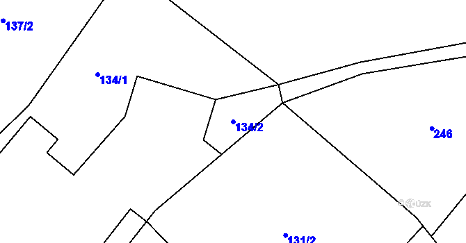 Parcela st. 134/2 v KÚ Postřelmůvek, Katastrální mapa