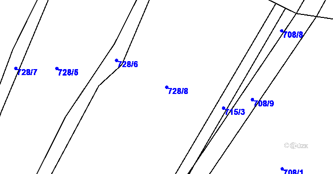 Parcela st. 728/8 v KÚ Postřelmůvek, Katastrální mapa