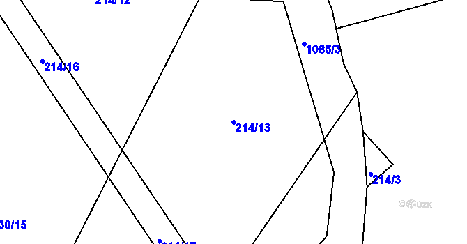 Parcela st. 214/13 v KÚ Postřelmůvek, Katastrální mapa