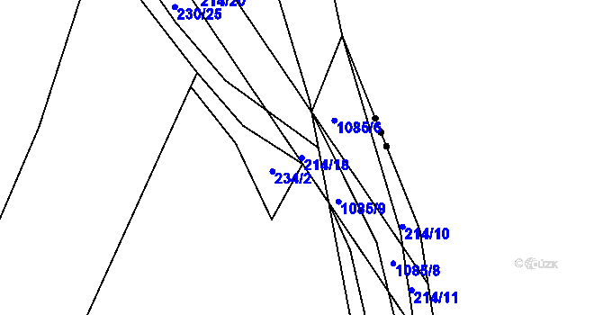 Parcela st. 214/18 v KÚ Postřelmůvek, Katastrální mapa