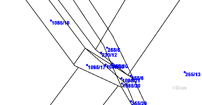 Parcela st. 230/12 v KÚ Postřelmůvek, Katastrální mapa