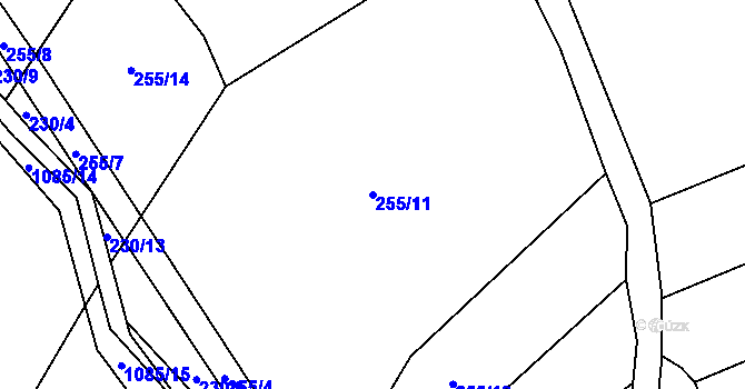 Parcela st. 255/11 v KÚ Postřelmůvek, Katastrální mapa