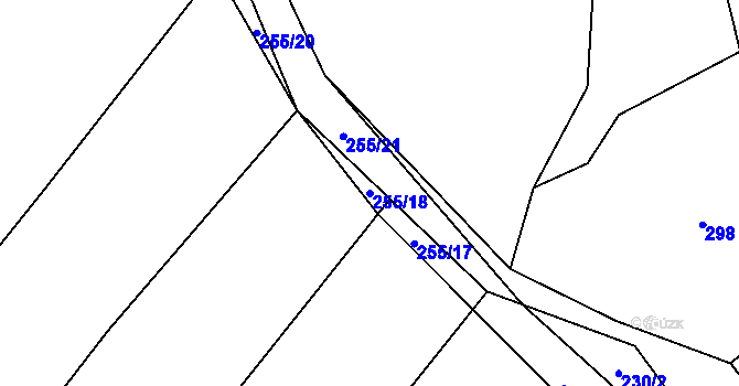 Parcela st. 255/18 v KÚ Postřelmůvek, Katastrální mapa