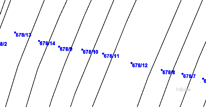 Parcela st. 678/11 v KÚ Postřelmůvek, Katastrální mapa