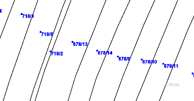 Parcela st. 678/14 v KÚ Postřelmůvek, Katastrální mapa