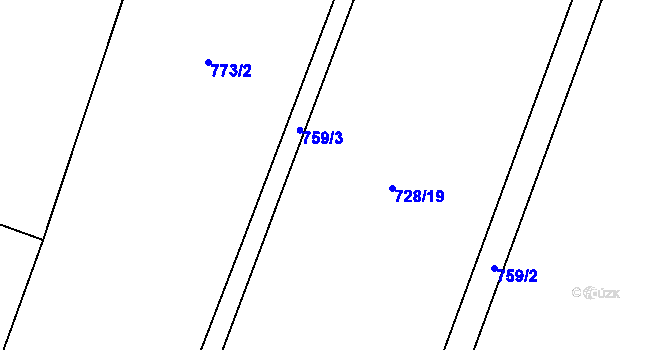 Parcela st. 728/18 v KÚ Postřelmůvek, Katastrální mapa