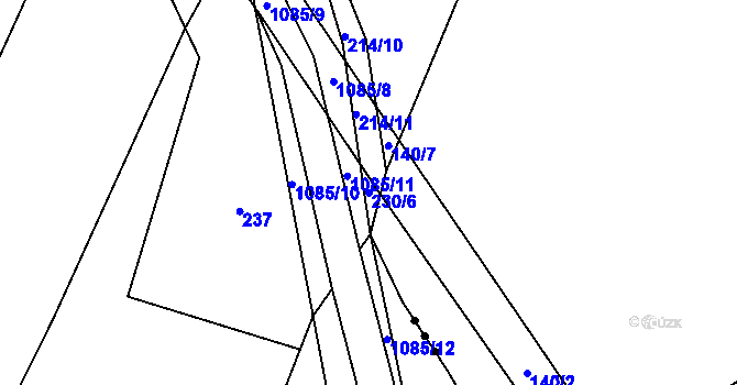 Parcela st. 230/6 v KÚ Postřelmůvek, Katastrální mapa
