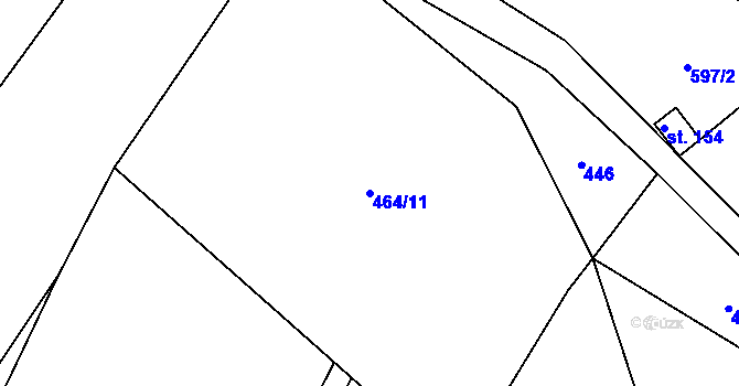 Parcela st. 464/11 v KÚ Postřelmůvek, Katastrální mapa