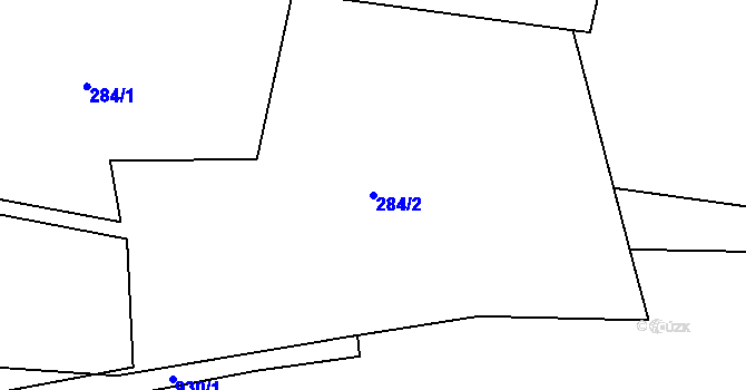 Parcela st. 284/2 v KÚ Postřelná, Katastrální mapa
