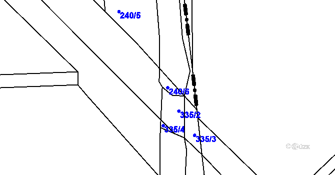 Parcela st. 240/6 v KÚ Postřižín, Katastrální mapa
