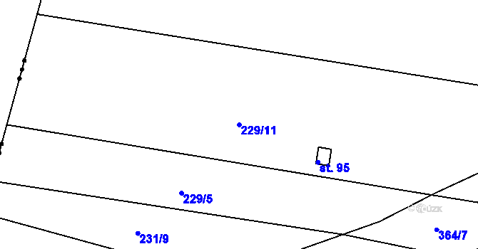 Parcela st. 229/11 v KÚ Postřižín, Katastrální mapa
