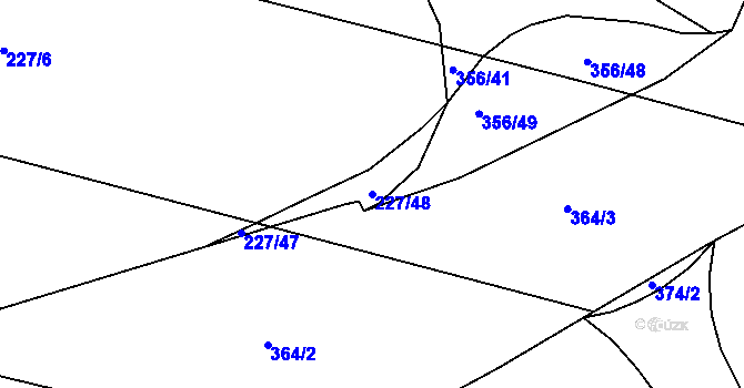 Parcela st. 227/48 v KÚ Postřižín, Katastrální mapa