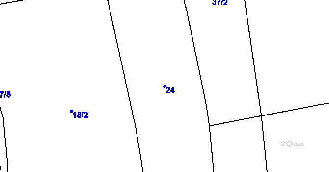 Parcela st. 24 v KÚ Jemniště, Katastrální mapa