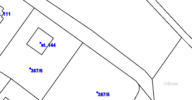 Parcela st. 391/14 v KÚ Jemniště, Katastrální mapa