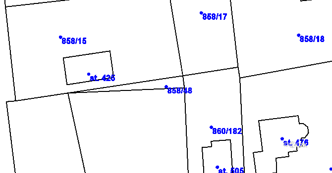 Parcela st. 858/48 v KÚ Postupice, Katastrální mapa